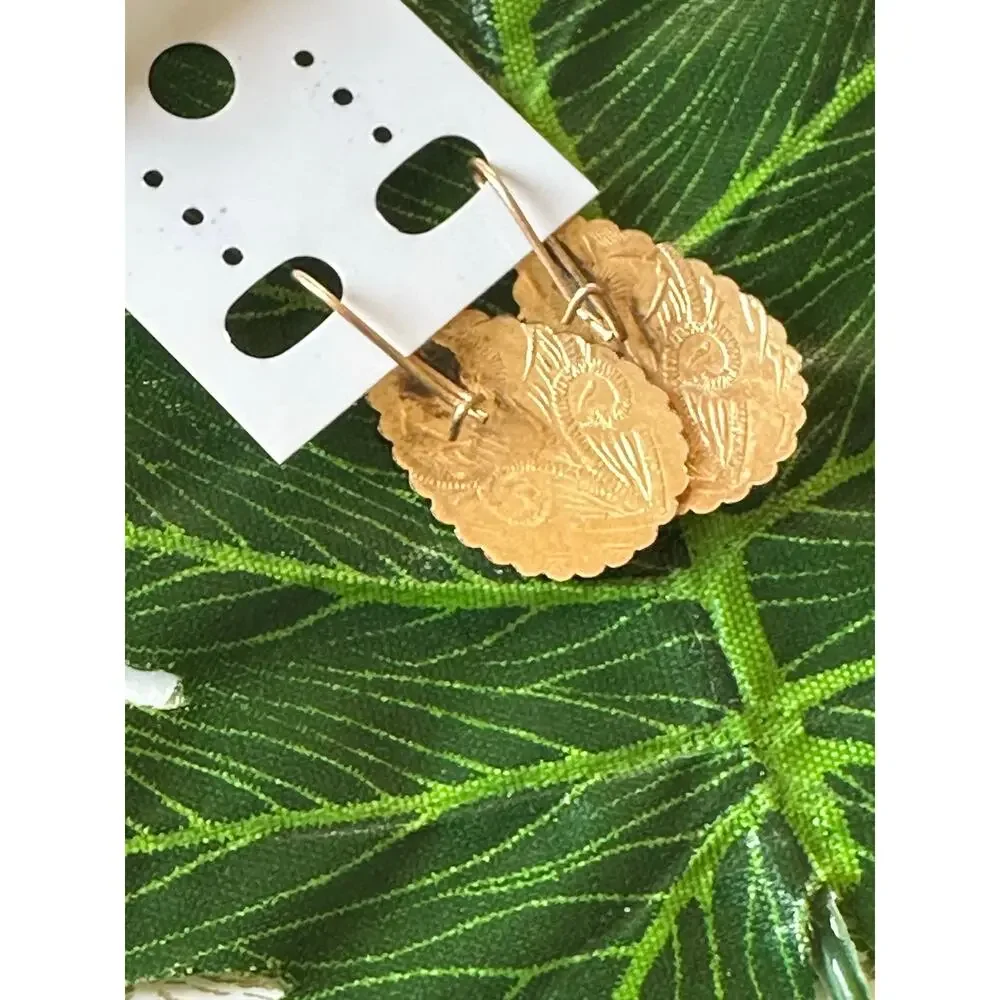BOGO FREE GOLDEN ETCHED 80s earrings